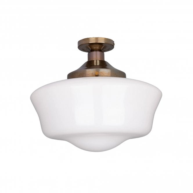 Anath Schoolhouse Ceiling LIght, Antique Brass