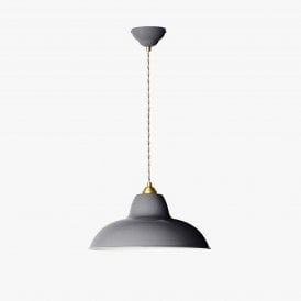 Anglepoise Original 1227 Midi Wide Brass Pendant Light, Elephant Grey