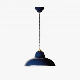 Anglepoise Original 1227 Midi Wide Brass Pendant Light, Ink Blue