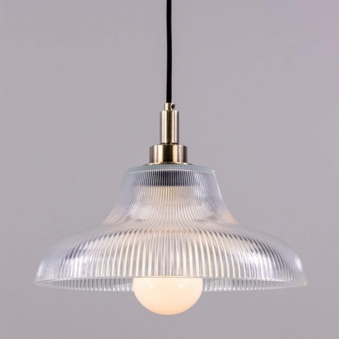 Aquarius Prismatic Glass Pendant Light 30cm IP65, Polished Chrome