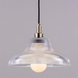 Aquarius Prismatic Glass Pendant Light 30cm IP65, Polished Chrome