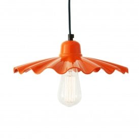 Ardle Ripple Shade Factory Pendant Light 30cm, Orange