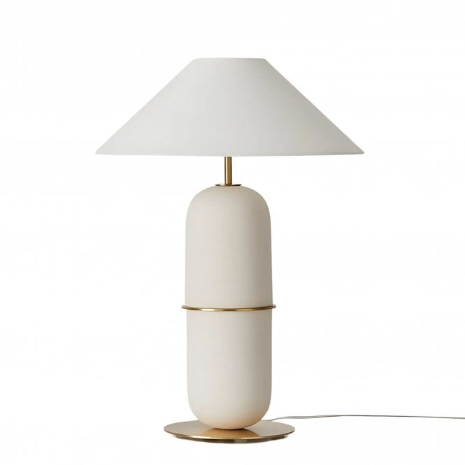  Agra Table Lamp Matt White & Gold