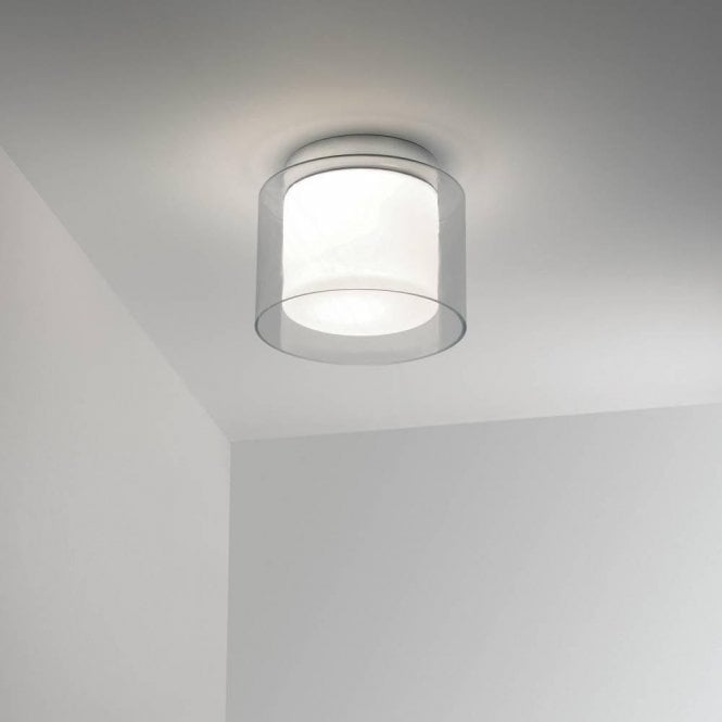 Astro Arezzo Flush Ceiling Light Polished Chrome and Glass