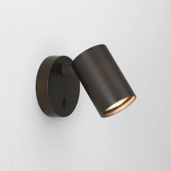 Astro Ascoli Single Switched Spotlight Bronze