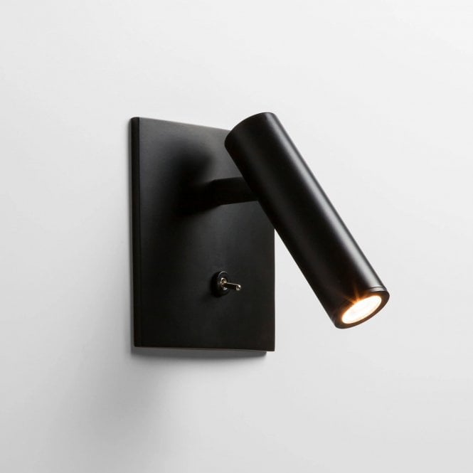Astro Enna Square Switched LED Wall Light, Matt Black