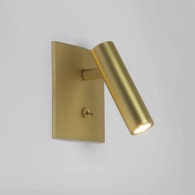 Astro Enna Square Switched LED Wall Light, Matt Gold