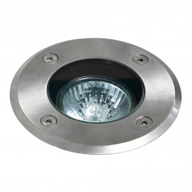 Astro Gramos Round Ground Light, Brushed Stainless Steel