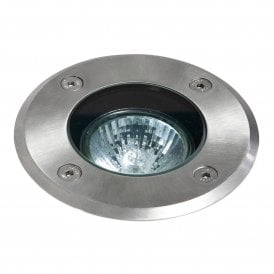Astro Gramos Round Ground Light, Brushed Stainless Steel