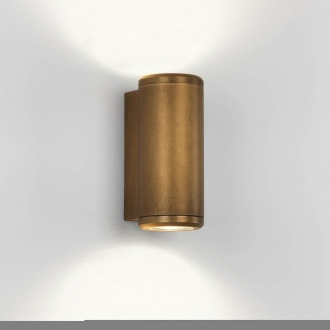 Astro Jura Twin Outdoor Surface Up and Down Wall Light Solid Brass