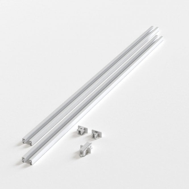  2 x 1m Track Kit Matt White Single Phase Ceiling System