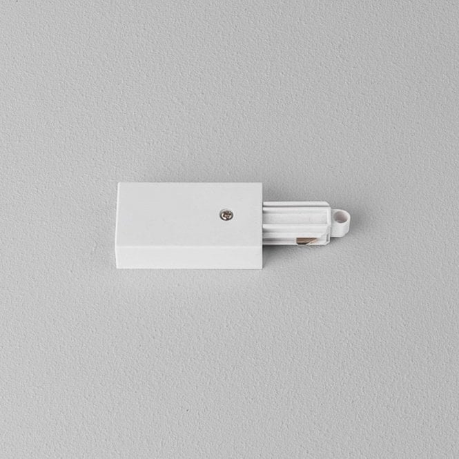  Track Live End White Single Phase Track Connector