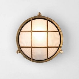 Astro Thurso Round Outdoor Surface Wall Light Cast Brass
