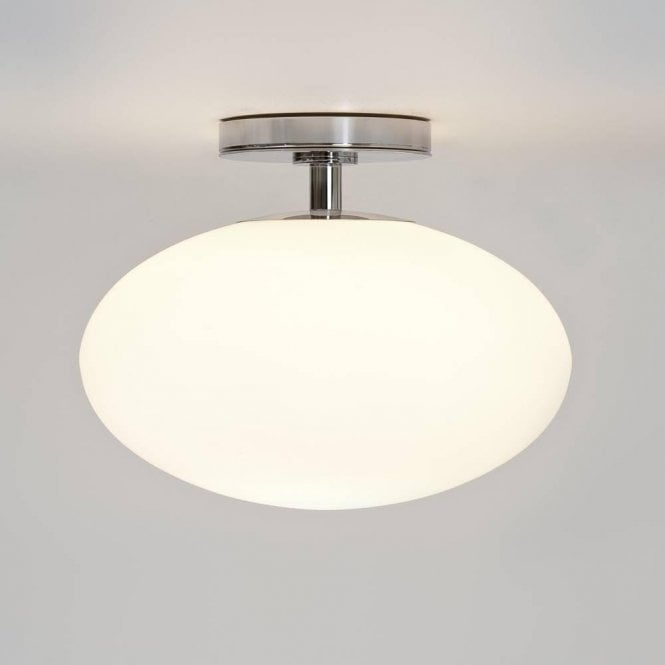 Astro Zeppo Flush Ceiling Light White Glass and Polished Chrome