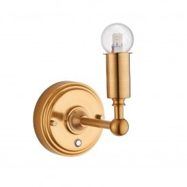 Burley Rechargeable Wall Light, Brushed Aged Brass