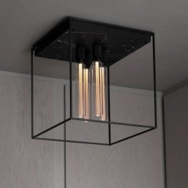 Caged Ceiling Chandelier / 4.0 / Cross / Black Marble