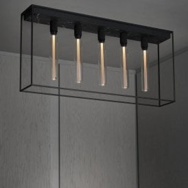 Caged Ceiling Chandelier / 5.0 / Cross / Black Marble