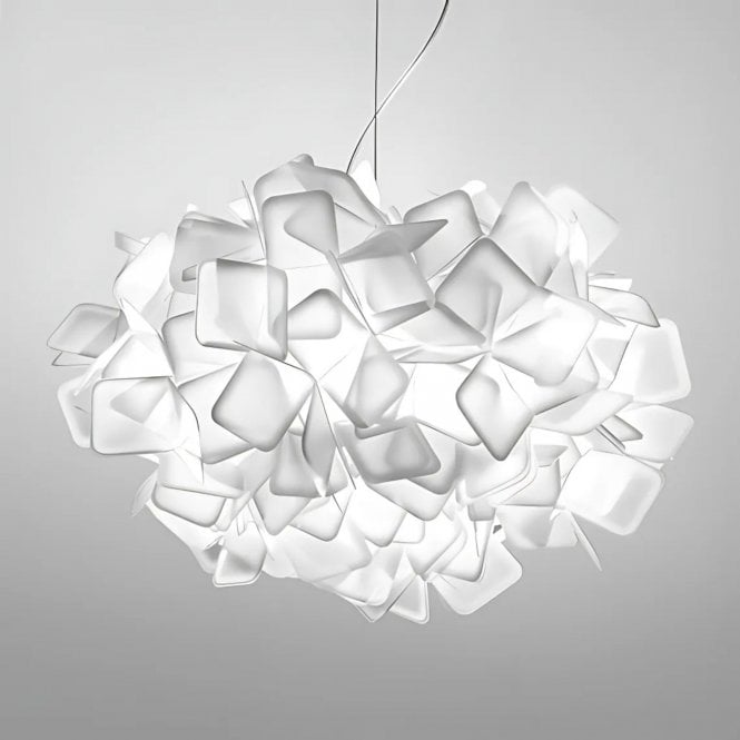 Clizia Suspension Pendant Light, White, Small