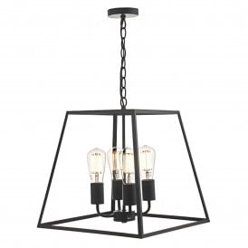 Dar Academy 4lt Lantern Pendant Light, Black