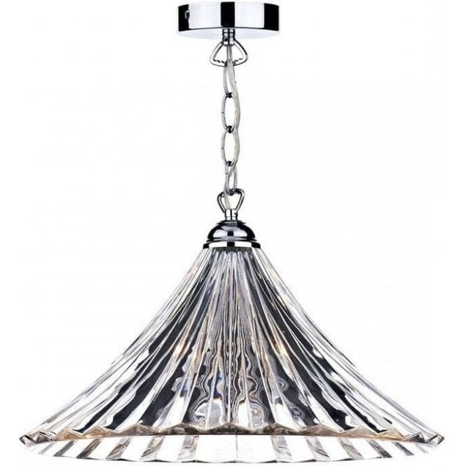 Dar Ardeche 1 Light Pendant Ceiling Light Polished Chrome