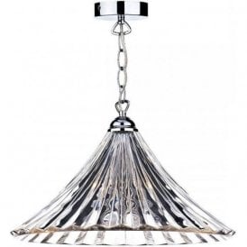 Dar Ardeche 1 Light Pendant Ceiling Light Polished Chrome