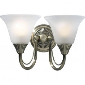 Dar Boston 2 Light Surface Wall Light Antique Brass