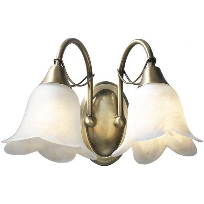 Dar Doublet 2 Light Surface Wall Light Antique Brass