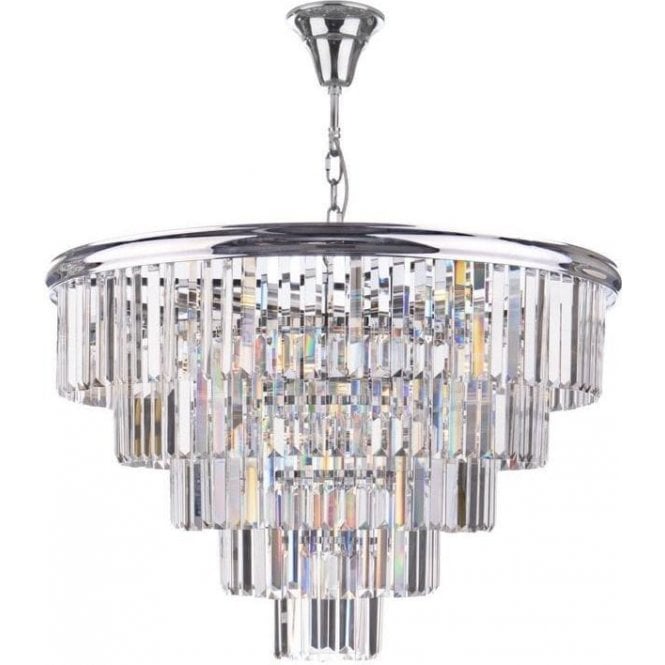 Dar Eulalia 12 Light Chandelier Polished Chrome Crystal