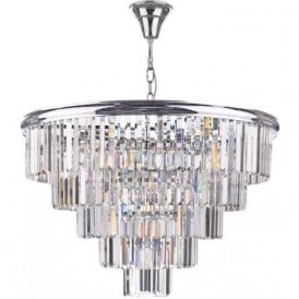 Dar Eulalia 12 Light Chandelier Polished Chrome Crystal