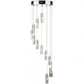 Dar Galileo 12 Light Cluster Pendant Ceiling Light Polished Chrome