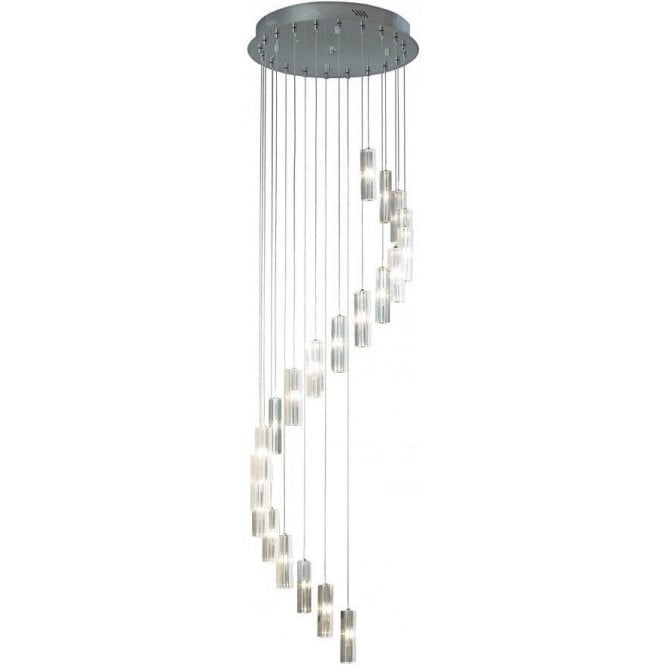 Dar Galileo 20 Light Pendant Ceiling Light Polished Chrome