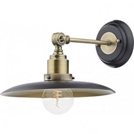 Dar Hannover Surface Wall Light Black & Antique Brass