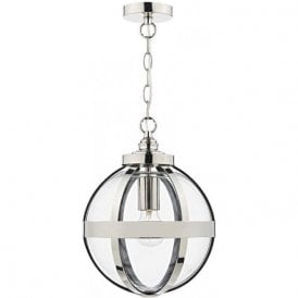 Dar Heath 1 Light Pendant Ceiling Light Polished Nickel