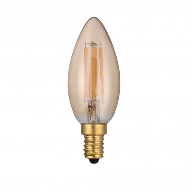Dar LED Vintage Candle Light Bulb SES/E14 4W 250LM, Amber Glass