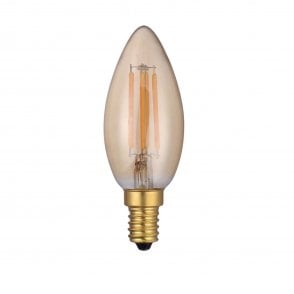 Dar LED Vintage Candle Light Bulb SES/E14 4W 250LM, Amber Glass