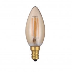 Dar LED Vintage Candle Light Bulb SES/E14 4W 250LM, Amber Glass