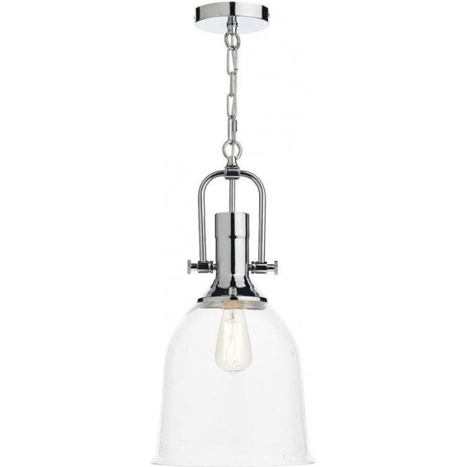 Dar Nolan Pendant Ceiling Light Polished Chrome Glass