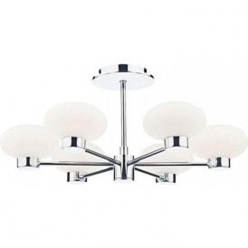 Dar System 6 Light Semi Flush Ceiling Light Polished Chrome