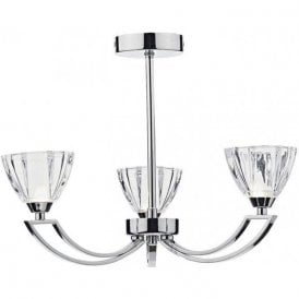Dar Vito 3 Light Pendant Ceiling Light Polished Chrome