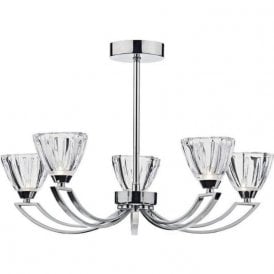 Dar Vito 5 Light Pendant Ceiling Light Polished Chrome
