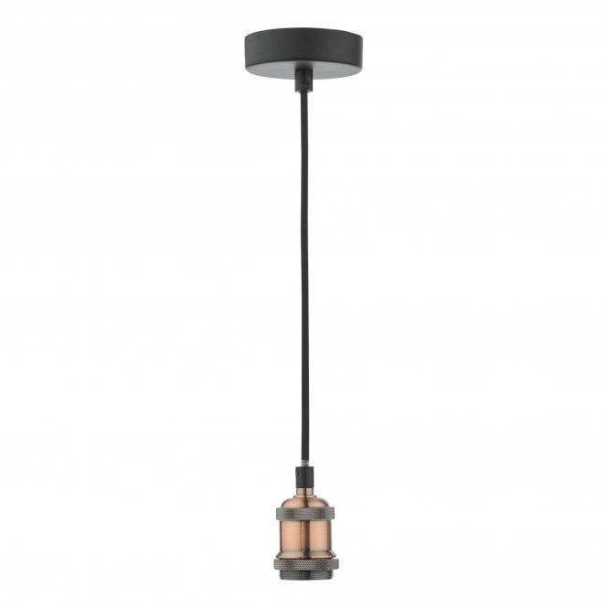 Dar Waco 1 Light E27 Suspension, Antique Copper