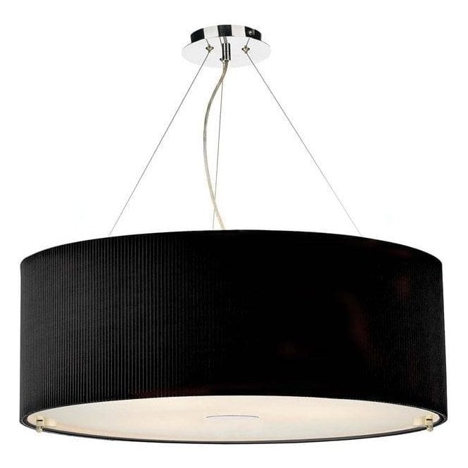 Dar Zaragoza 6 Light Pendant Ceiling Light Polished Chrome Black