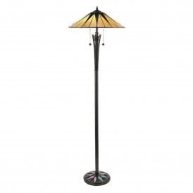 Dark Star Tiffany Floor Lamp, Black & Cream