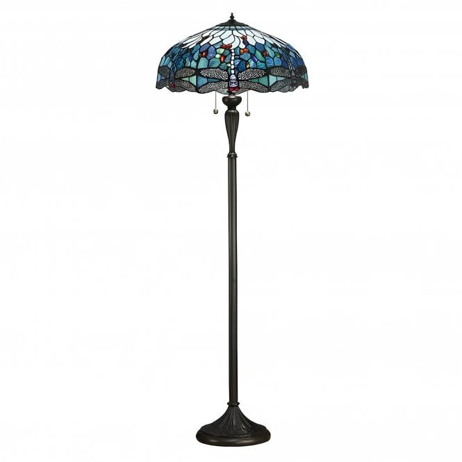 Dragonfly Blue Floor Lamp, Black