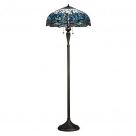 Dragonfly Blue Floor Lamp, Black