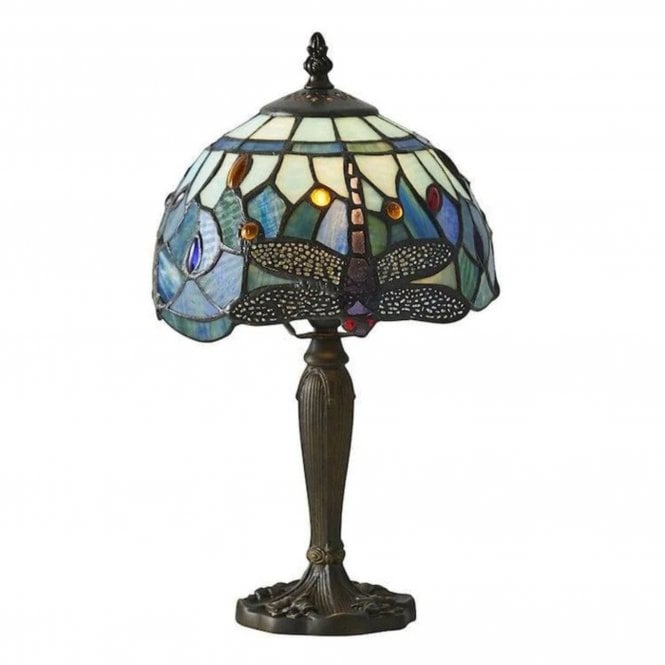 Dragonfly Blue Mini Table Lamp, Black
