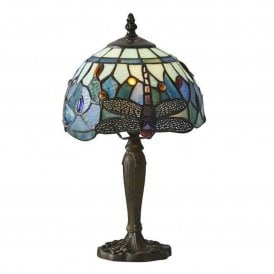 Dragonfly Blue Mini Table Lamp, Black