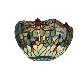 Dragonfly Blue Tiffany Wall Light