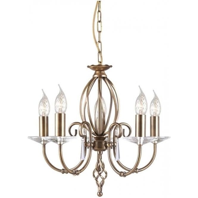 Elstead Aegean AG5 Chandelier Aged Brass