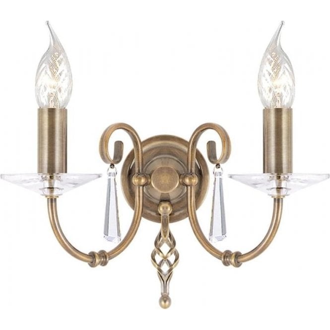 Elstead Aegean Twin Wall Light Aged Brass